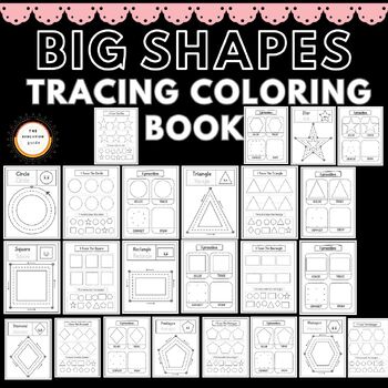 Preview of Big Shapes Tracing Book { coloring , Tracing , Connect , Draw }