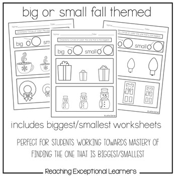 Big or Small Worksheets - Reaching Exceptional Learners