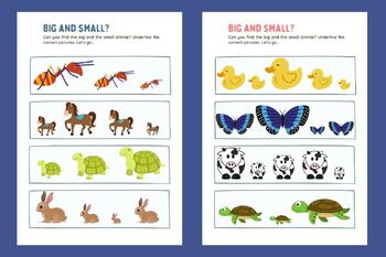 Big Small Worksheet, Comparison Worksheet, Preschool Activities,  Kindergarten
