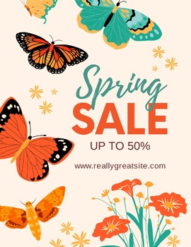 Preview of Big Spring Sale Market (4) Flyers - Customize your Flyer -Ready to Edit!
