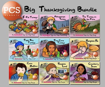 Preview of Big Thanksgiving Bundle - Animated Step-by-Steps - PCS