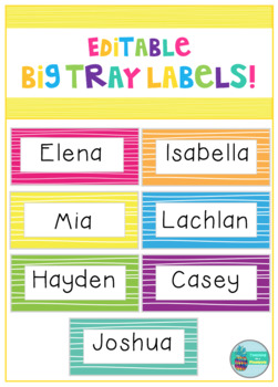 Big Tray Labels - Bright and Bold by Mrs Jones' Class | TpT