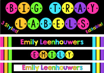 big tray labels editable by turtle y treasured resources tpt