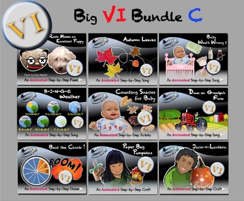Preview of Big VI Bundle C - Animated Step-by-Steps® - VI