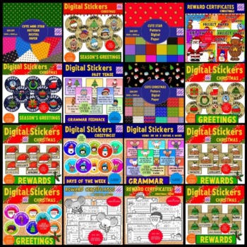 Preview of Big Value Bundle Of Christmas Digital Resources - Stickers, Templates & More!