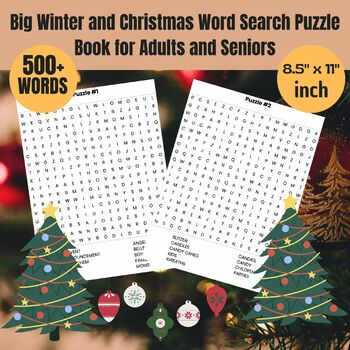 Preview of Big Winter and Christmas Word Search Puzzle Book for Adults and Seniors VOL1