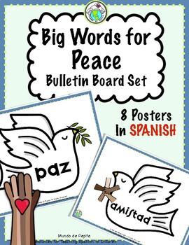 Big Words of Peace SPANISH 8 Piece Bulletin Board Set by Mundo de Pepita