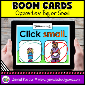 Preview of Big and Small Opposites Boom Cards™ Fairy Tale Theme Digital Activity 