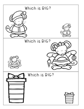 Big and Small Worksheets--Christmas Themed