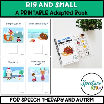 Preview of Big and Small animals an interactive book for Speech Therapy PRINTABLE