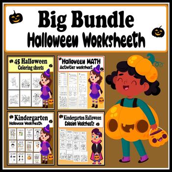 Preview of Big bundle - All Halloween activities worksheets for Kindergarten