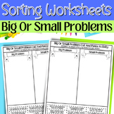 Big or Small Problems Cut-And-Paste Worksheets For Size of