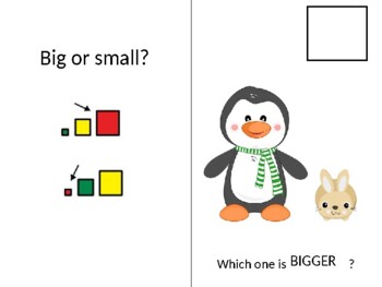 Preview of Big or small animals | An adapted interactive book for math (Autism, ABA)