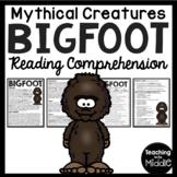 Bigfoot Informational Reading Comprehension Worksheet Myth