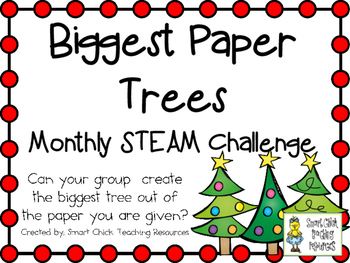 Preview of Biggest Paper Pine Trees ~ Monthly STEM School-wide Challenge - Christmas