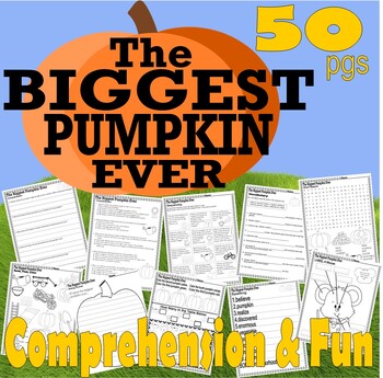 Preview of The Biggest Pumpkin Ever Halloween Read Aloud Book Companion Comprehension Fun