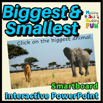 Preview of Biggest and Smallest Interactive PowerPoint Digital Resource Smartboard