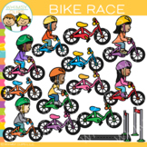 Kids Bike Race and Transportation Clip Art