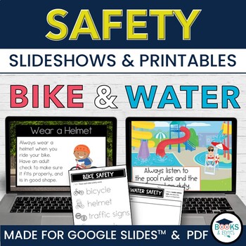 Preview of Water Safety Pool, Bike Safety Lessons - Summer Safety + Printable Activities