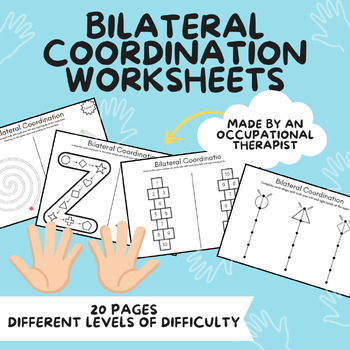 Preview of Bilateral Coordination Worksheets | Crossing Midline | Occupational Therapy
