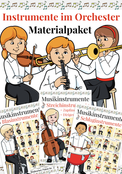 Preview of Bildkarten Musikinstrumente für den Musikunterricht auf Deutsch