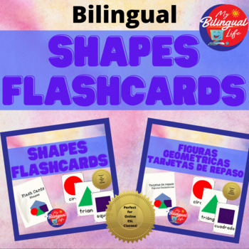 Preview of Bilingual 2D Shapes Flashcards - English and Spanish