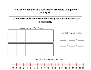 Preview of Bilingual Addition and Subtraction Math Strategies