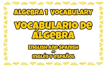 Preview of Bilingual Algebra 1 Vocabulary Cards