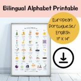 Bilingual Alphabet Poster, European Portuguese First Words