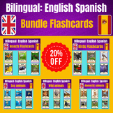 Bilingual Animals: English-Spanish Flashcards Bundle.