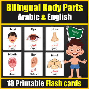 Preview of Bilingual ( Arabic / English ) Feelings & Emotions Flash Cards - Dual Language
