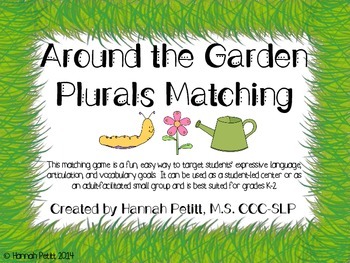 Preview of Bilingual Around the Garden Spring Plurals Match **CCSS Aligned**