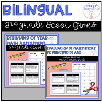 Preview of Bilingual Beginning of Year Math Assessment for 3rd Grade Scoot Game