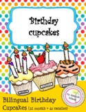 Bilingual Birthday cupcakes for each month of the year!