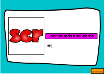 Preview of Bilingual Boom Cards:  scr- words and sounds