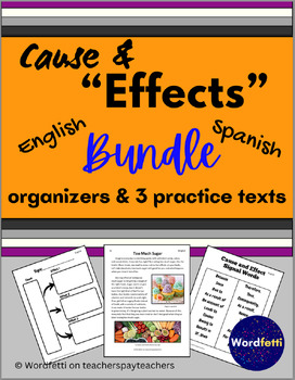 Preview of Bilingual Bundle of Cause and "Effects" Texts and Charts in English and Spanish