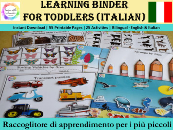 Preview of Bilingual Busy Book for Toddlers (English-Italian)