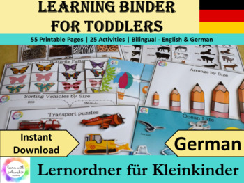 Preview of Bilingual Busy Book for Toddlers & Preschoolers (English-German)