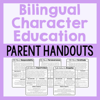 Preview of Bilingual Character Education Parent Letters - English And Spanish