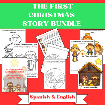 Preview of Bilingual Christmas Story Bundle, Spanish/English