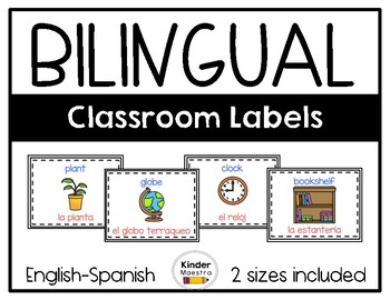 Bilingual Classroom Labels Red And Blue Labels By Kindermaestra