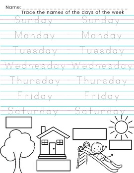 Preview of Bilingual Days of the Week Tracing and Identification Activity