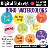 Bilingual Digital Stickers Boho Watercolors