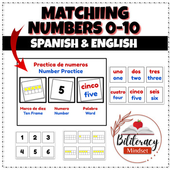 Bilingual / Dual Number Matching 0-10 (English/ Spanish) | TpT