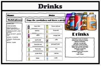 Preview of Bilingual/ ESL Boom Cards: Drinks
