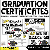 Bilingual Editable Graduation Diplomas & Certificates | Pr