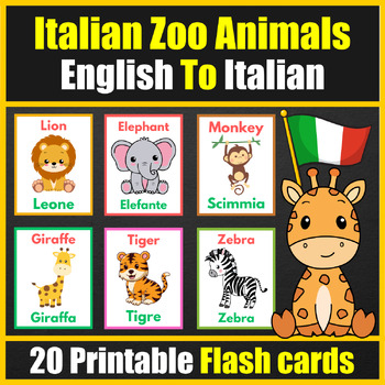 Learn Italian Words with Printable Flashcards Animals