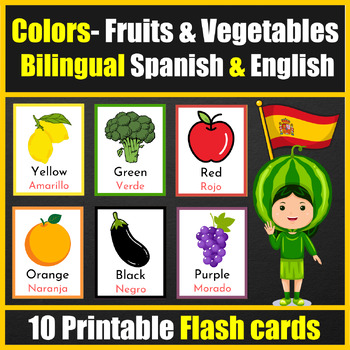 Colors and Fruit / Cores e Frutas Bilingual Portuguese-English Cards &  Games - My Home Your Home Our Home