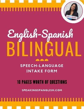 Preview of Bilingual English-Spanish Speech-Language Intake Form/Case History