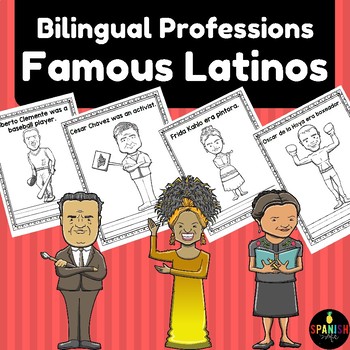 Preview of Bilingual Famous Latinos Professions Hispanic Heritage Months